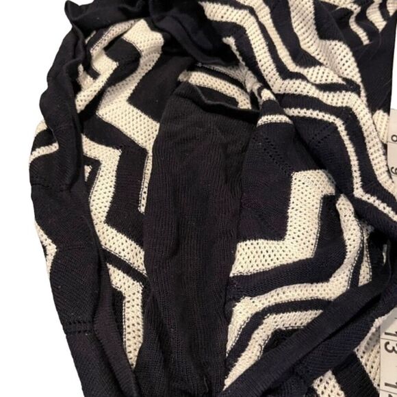 Boston Proper Black and White ZigZag Batwing Knit Sweater Wide Waistband Size XS - Picture 9 of 9